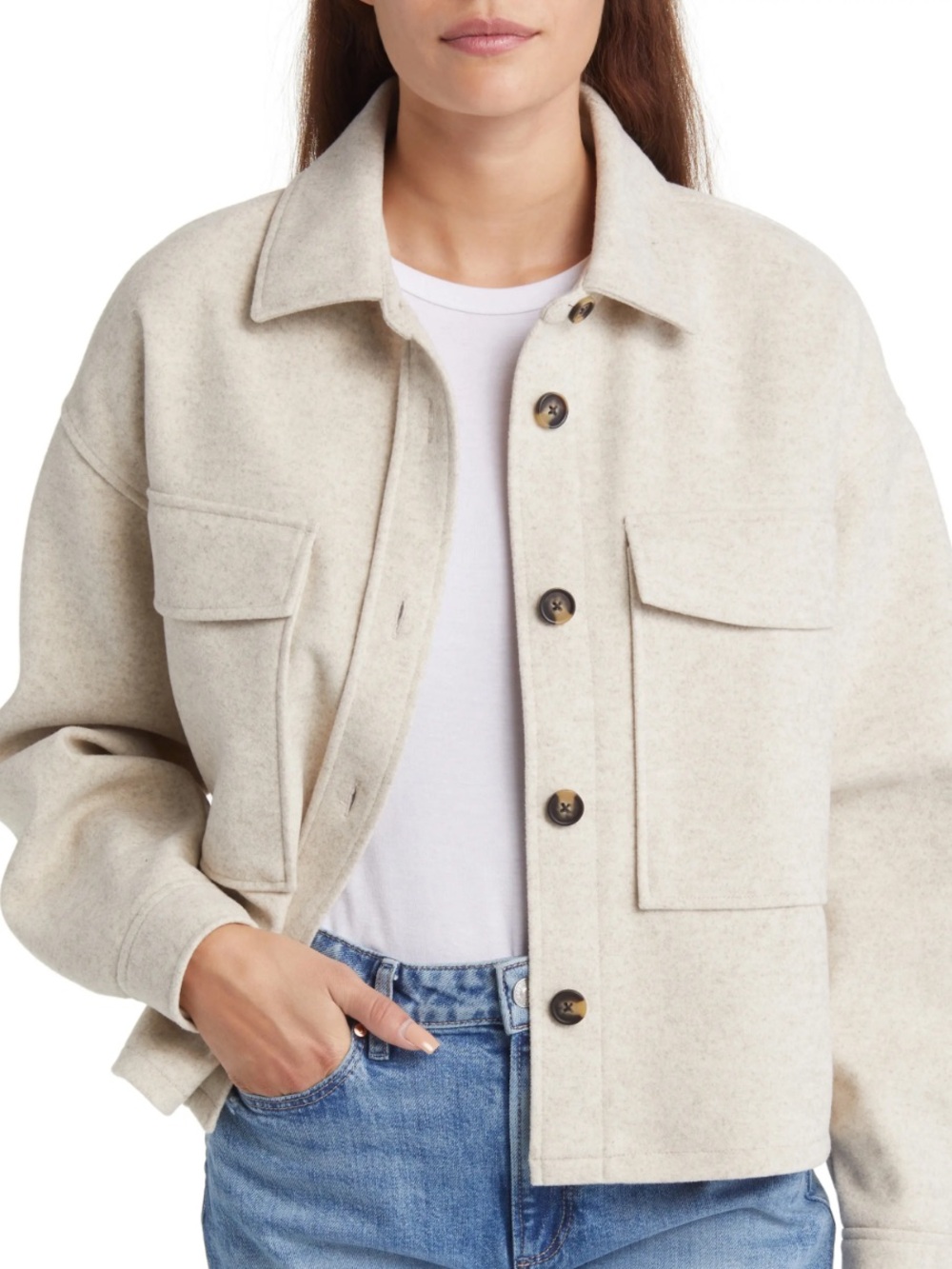 Beachlunchlounge Double Faced Cropped Utility Jacket Shacket Size L
